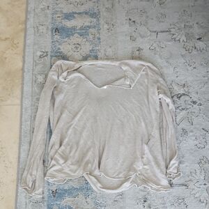 Neiman Marcus Women's Cream Long Sleeve Top